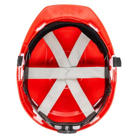 Nitras Head Protect 9500 Schutzhelm mit Größenregulierung und Kinnriemen, rot